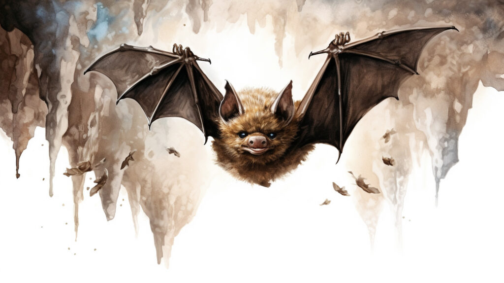 brown bat flying