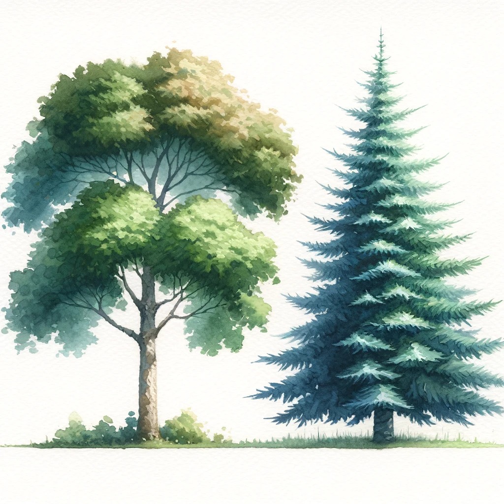 deciduous vs coniferous trees